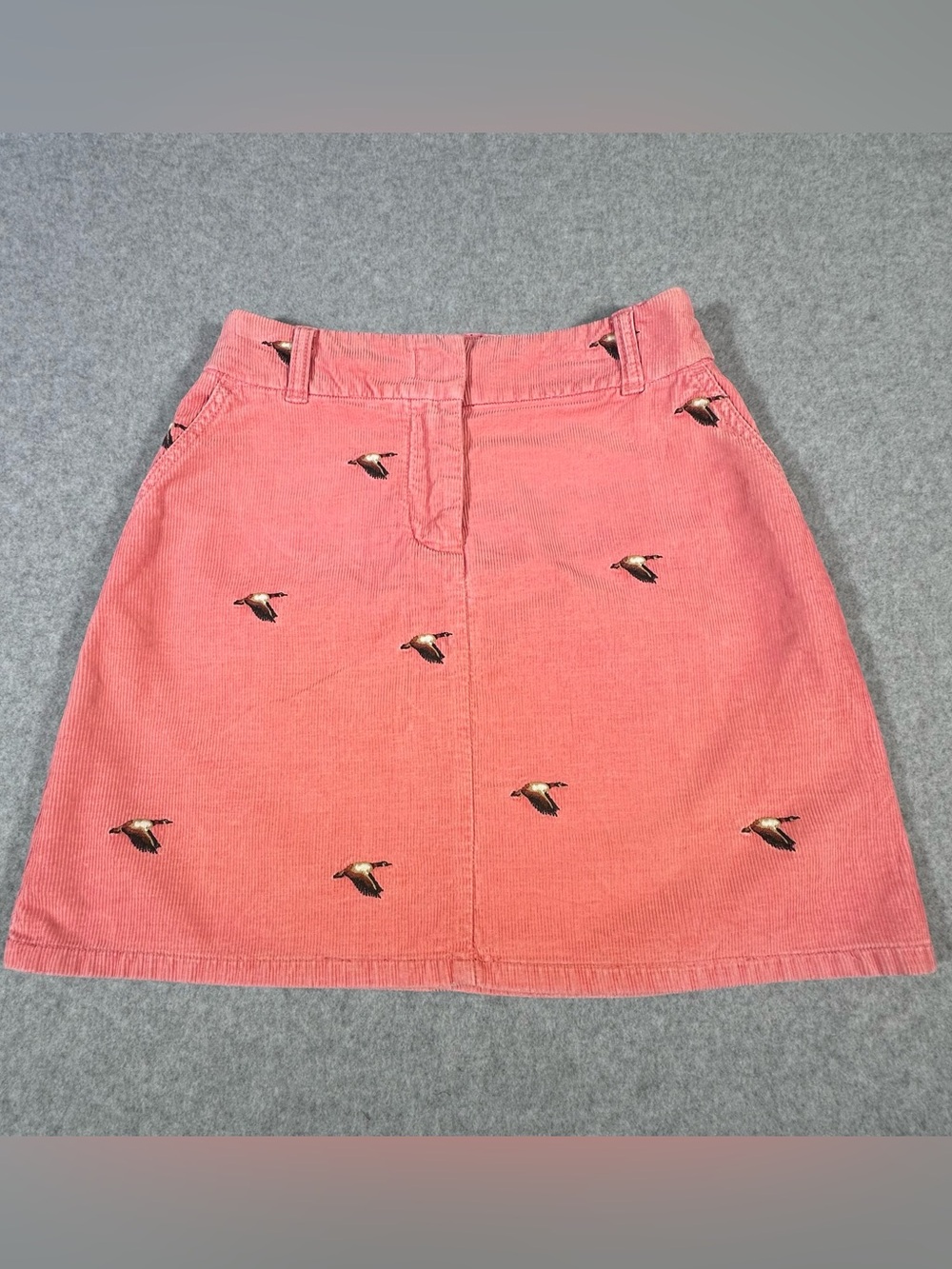 Vintage J. Crew Coral Pink Corduroy Mini Skirt